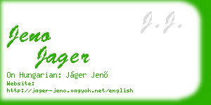 jeno jager business card