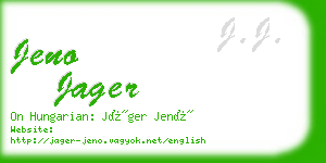 jeno jager business card